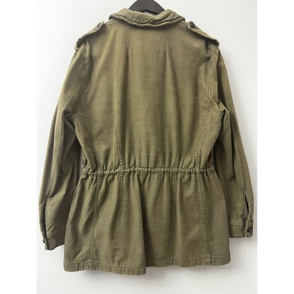 FREE PEOPLE Not Your Brother's Surplus Jacket in Distressed Army Green Sz L Gorp - Picture 9 of 14